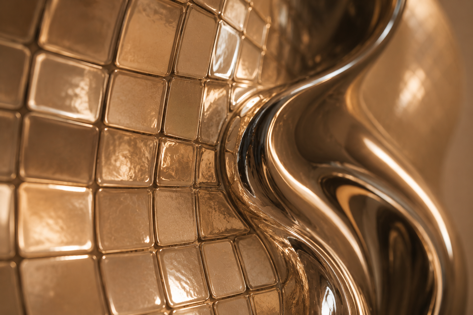 Cinematic metallic imagery expressing Papaya Studio's premium visual direction
